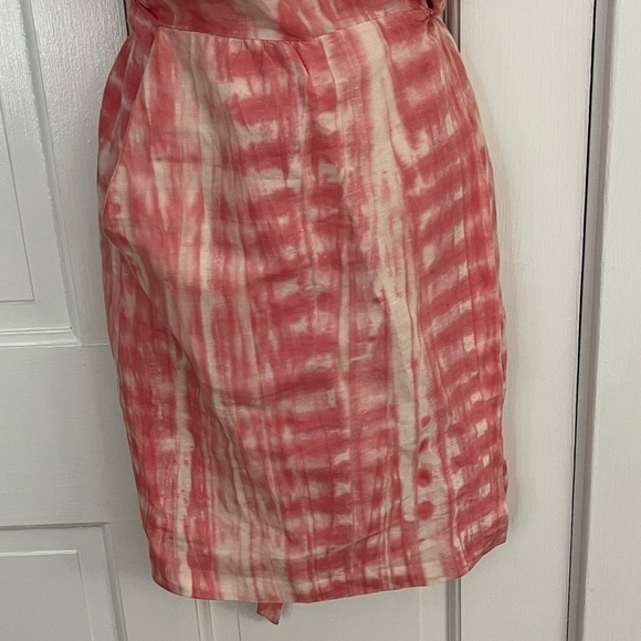Calypso St. Barth Pink Shibori Dyed Wrap Dress Size Small Summer Linen Cotton - Picture 5 of 15